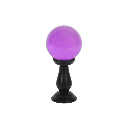 Small Purple Crystal Ball on Stand