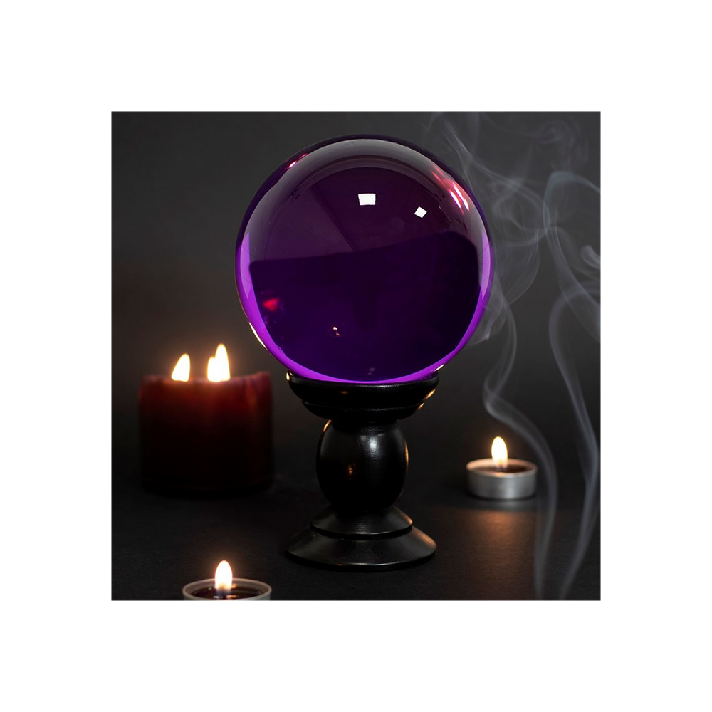 Large Purple Crystal Ball on Stand