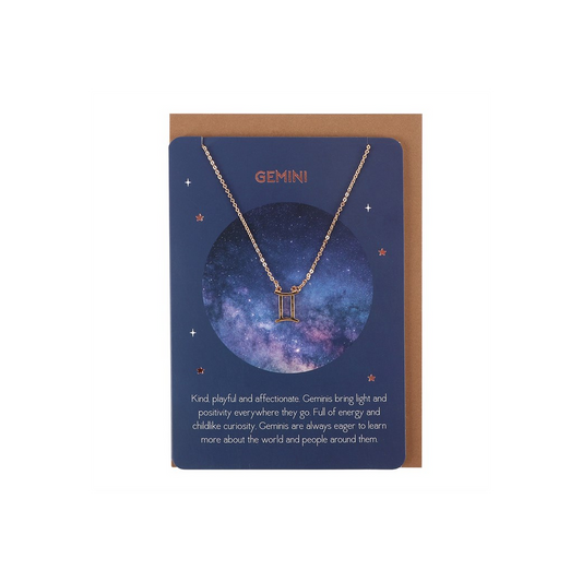 Gemini Zodiac Necklace Card