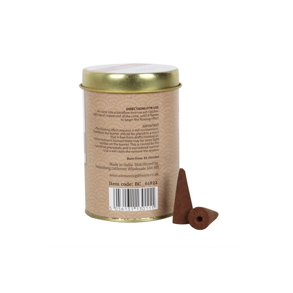 6 Tins of  Elements Vanilla Jumbo Backflow Cones