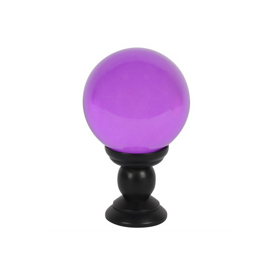 Large Purple Crystal Ball on Stand