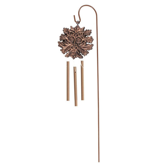 Bronze Effect Green Man Windchime Stake