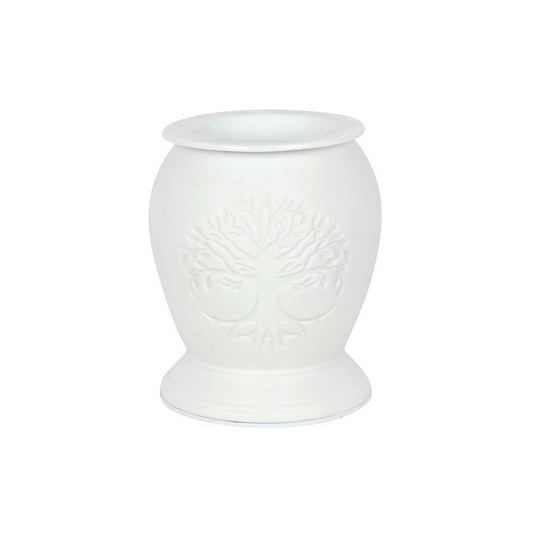 Tree of Life White Ceramic Electric Oil Burner