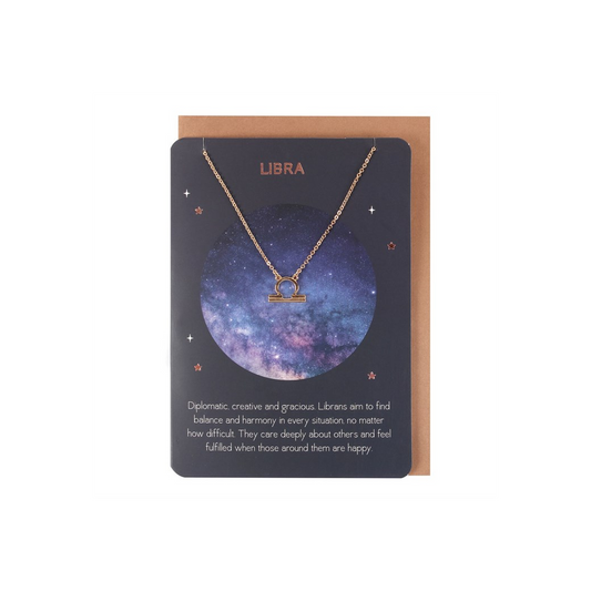 Libra Zodiac Necklace Card