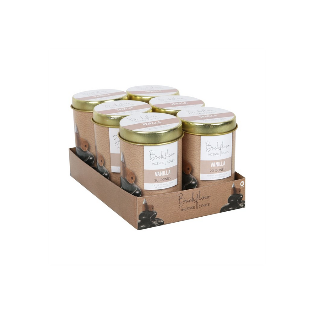 6 Tins of  Elements Vanilla Jumbo Backflow Cones