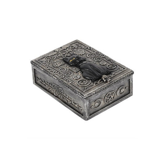 Gothic Black Cat Resin Storage Box