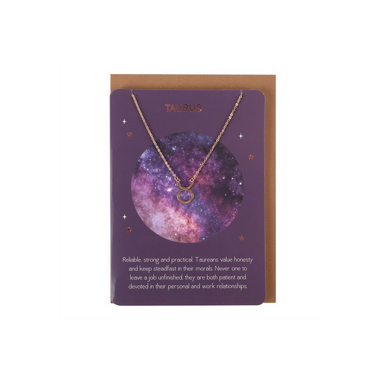 Taurus Zodiac Necklace Card