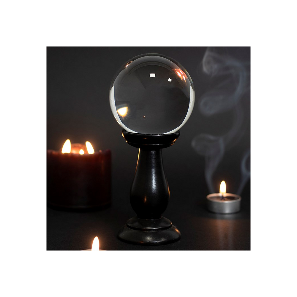 Small Clear Crystal Ball on Stand