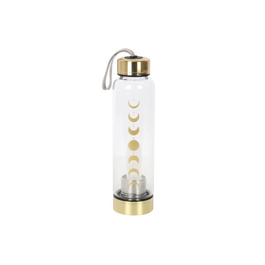 Quartz Moon Phase Glass Water Bottle