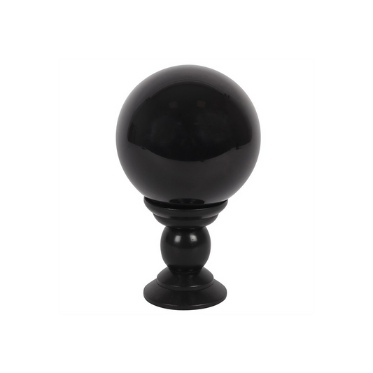 Large Black Crystal Ball on Stand